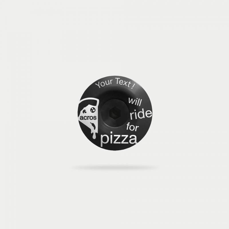 pizza topcap, schwarz, mit individuellem text