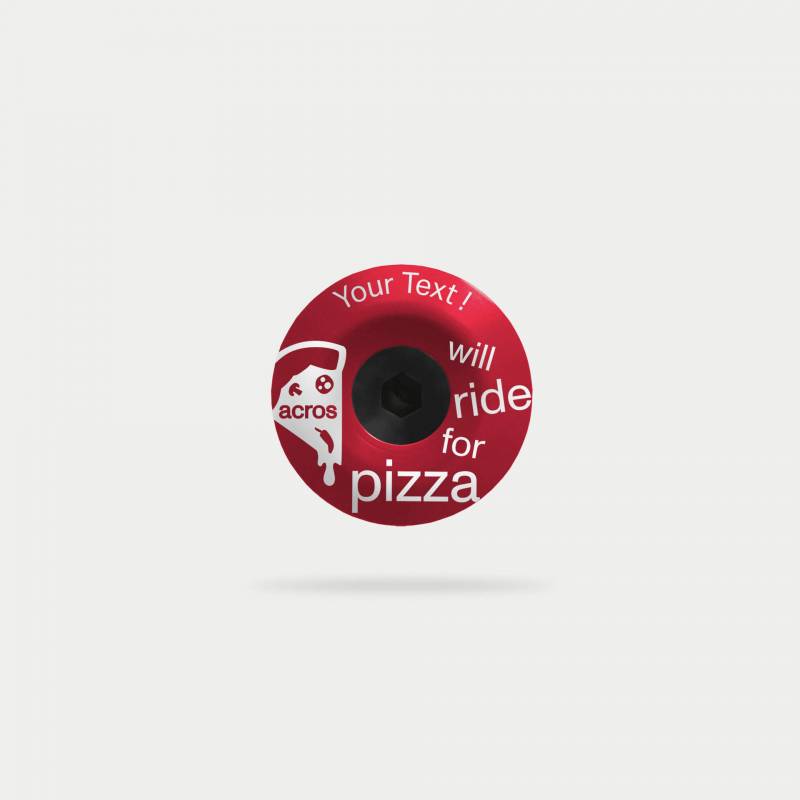 pizza topcap, rot, mit individuellem text